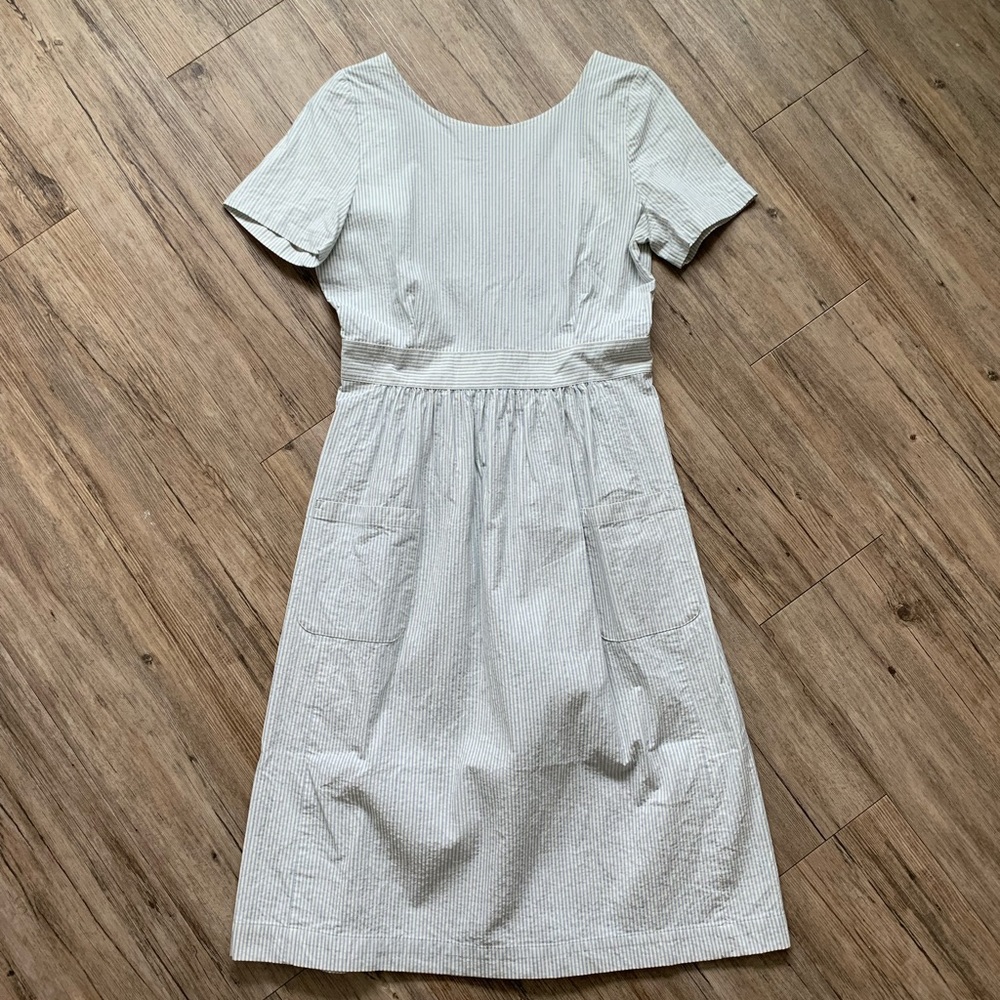 Beautiful SÉZANE (Fra) summer backless striped dress with pockets, EU40 (US8)